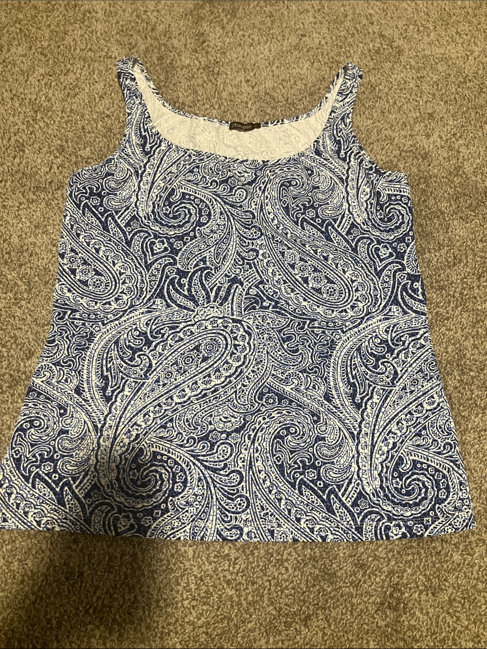 J. MCLAUGHLIN PAISLEY SCOOP-NECK TANK TOP SIZE L